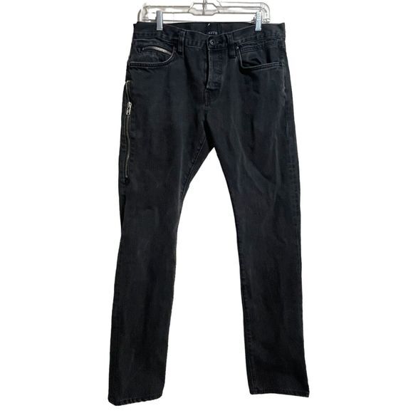 Kite Jeans Men's 34 Button Fly Black Zipper Leg Denim Grunge Distressed - Picture 5 of 16